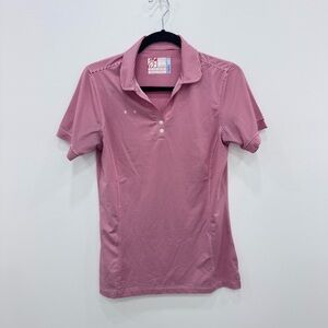 Chick Fil A Team Member Red White Strip Polo Performance Oobe hydro chill Small